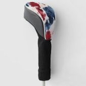 赤白青牛革 ゴルフヘッドカバー (アングル)