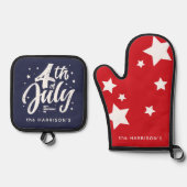 赤白青独立記念日 鍋つかみ&鍋敷きセット (正面)