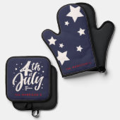 赤白青独立記念日 鍋つかみ&鍋敷きセット (正面/裏面)