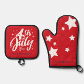 赤白青独立記念日 鍋つかみ&鍋敷きセット (正面)