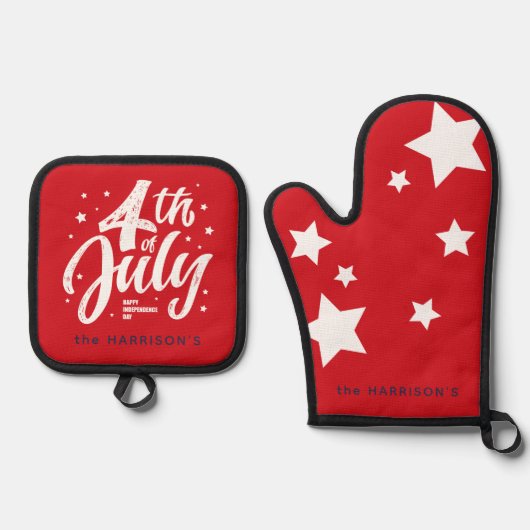 赤白青独立記念日 鍋つかみ&鍋敷きセット (正面)