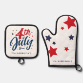 赤白青独立記念日 鍋つかみ&鍋敷きセット (正面)