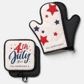 赤白青独立記念日 鍋つかみ&鍋敷きセット (正面/裏面)