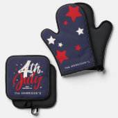 赤白青独立記念日 鍋つかみ&鍋敷きセット (正面/裏面)