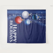 赤白青玉リボンクリスマスの挨拶 タペストリー (正面(横))