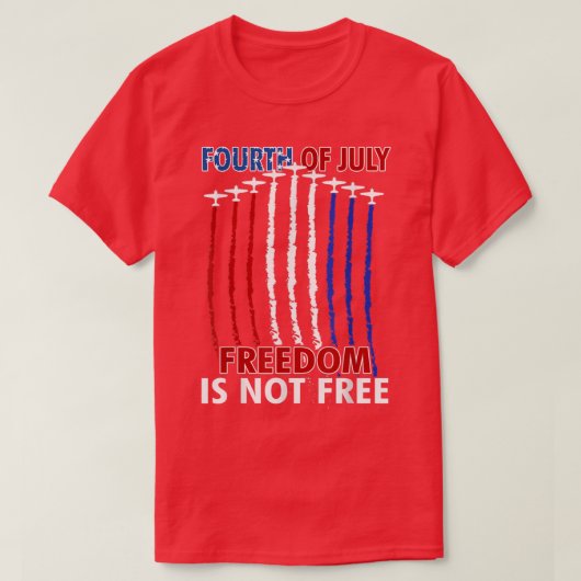 赤白青空軍7月4日USAイ誇りを持ったンデペ Tシャツ (デザイン正面)