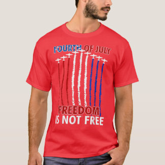 赤白青空軍7月4日USAイ誇りを持ったンデペ Tシャツ