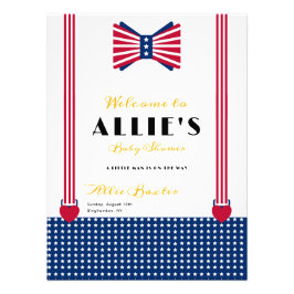 赤白青第4回7月ベビーシャワー歓迎サイン フォトプリント           