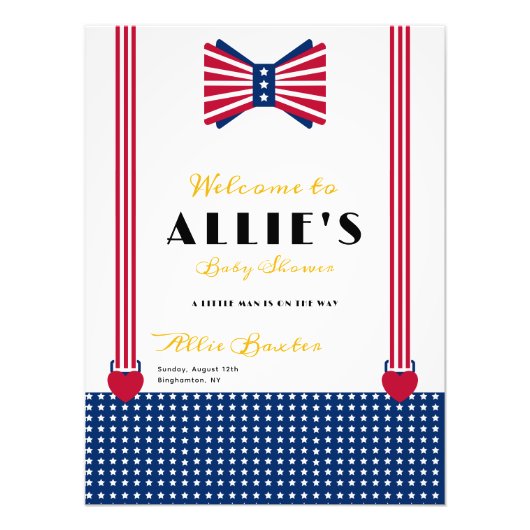 赤白青第4回7月ベビーシャワー歓迎サイン フォトプリント (正面)