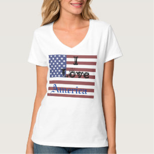 赤白青米国の旗の愛国心が強い自由のTシャツ5 Tシャツ