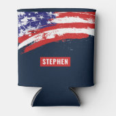 赤白青米国国旗の兵隊7月4日 缶クーラー (正面)