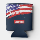 赤白青米国国旗の兵隊7月4日 缶クーラー (裏面)