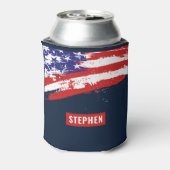 赤白青米国国旗の兵隊7月4日 缶クーラー (缶裏面)