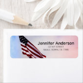 赤白青米国国旗7月4日ラベル ラベル (インサイチュ)