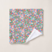 赤白青花モノグラム名7月4日 バスタオルセット (ウォッシュタオル)