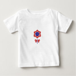 赤白青花愛国的デザイン ベビーTシャツ
