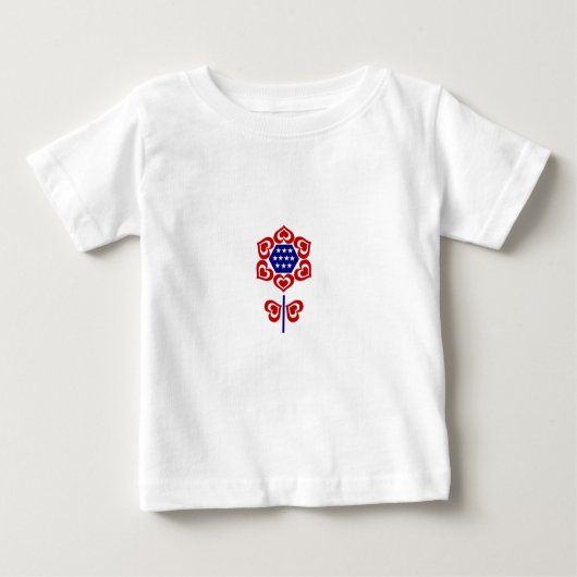 赤白青花愛国的デザイン ベビーTシャツ (正面)