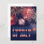 赤白青花火の夜7月4日 シーズンポストカード (正面/裏面)