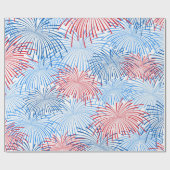 赤白青花火の愛国的なパーティーラップ ラッピングペーパー (フラット)