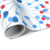 赤白青花火の愛国的なパーティーラップ ラッピングペーパー (ロールコーナー)