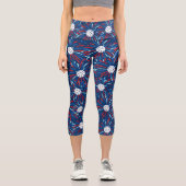 赤白青花火の愛国的なピックボール カプリレギンス (正面)