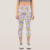 赤白青花火の愛国的なピックボール カプリレギンス (正面)