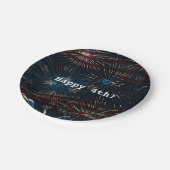 赤白青花火7月4日パーティープレート ペーパープレート (アングル)