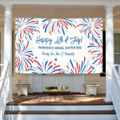 赤白青花火7月4日パーティー 横断幕