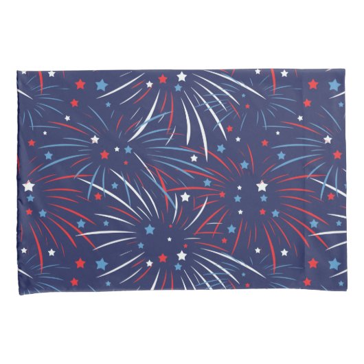 赤白青花火 枕カバー (正面右)