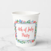 赤白青花7月4日パーティー愛国心 紙コップ (裏面)