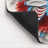 赤白青蝶と花 マウスパッド (コーナー)