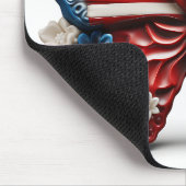 赤白青蝶と花 マウスパッド (コーナー)