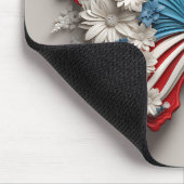 赤白青蝶と花 マウスパッド (コーナー)