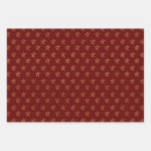 赤白青金ゴールドスターシャインブライト ラッピングペーパーシート (正面)