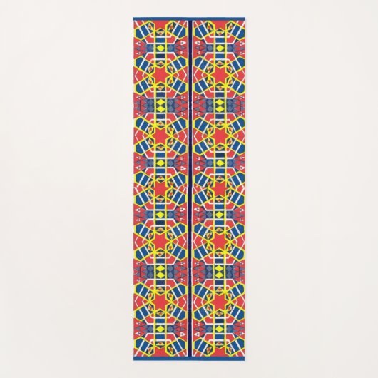 赤白青黄抽象芸術プリント ヨガマット (正面)