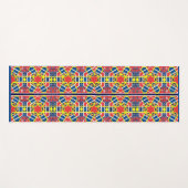 赤白青黄抽象芸術プリント ヨガマット (正面(横))