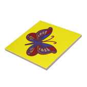 赤白青黄色陶磁器タイル タイル (側面)