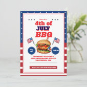 赤白青7月4日の夏のピクニックの招待 招待状 (スタンド正面)