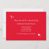 赤白青7月4日バーベキュー愛国心 招待状 (裏面)