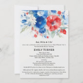 赤白青7月4日ブライダルシャワー 招待状 (正面)