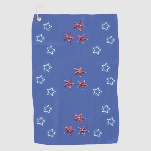 赤白青7月4日星 ゴルフタオル (正面)