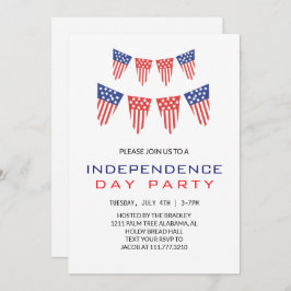 赤白青7月4日独立記念日 招待状