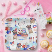 赤白青7月4日 ペーパープレート (パーティー)