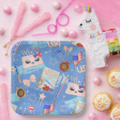 赤白青7月4日 ペーパープレート (パーティー)