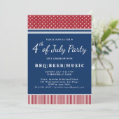 赤白青7月4日BBQお祝い 招待状 (スタンド正面)