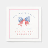 赤白青7月4日BBQボー名門私立校風のウ スタンダードカクテルナプキン (正面)