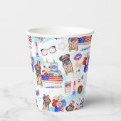 赤白青7月4日PUG DOG 紙コップ (正面)