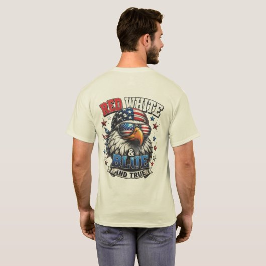赤白青、そして本当の鷲のメンズTシャツ Tシャツ (裏面フル)