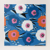 赤白青：スカンジナビアフローラ。 ジグソーパズル (横)