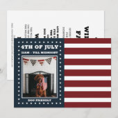 赤白青 | フォト | アメリカ国旗 7月4日 招待状 (正面/裏面)